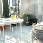 Eenvoudige Marmeren Steencountertops om Vierkante het Dineren Tafelbladen voor Gastvrijheidsmeubilair