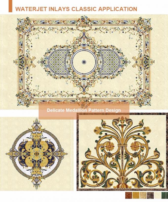 Chateau interieur vloer ontwerpt rechthoek marmeren vloer medaillons patronen